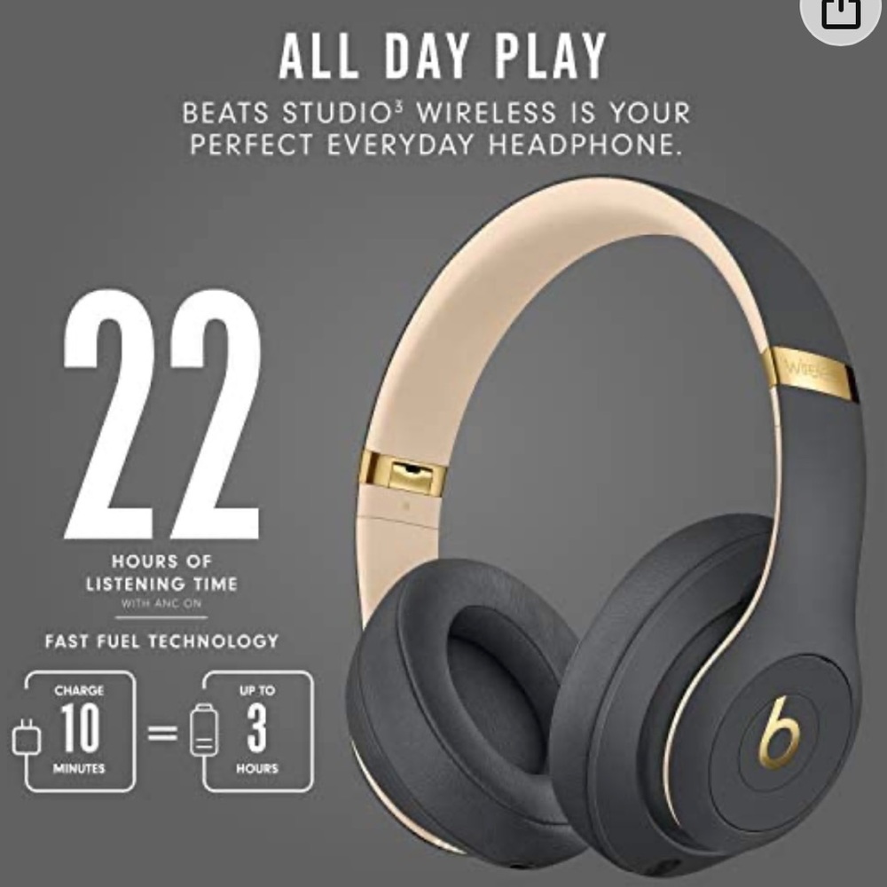 New in the box! Beats Studio3 Wireless Noise Cancelling Over-Ear Headphones - Picture 6 of 7